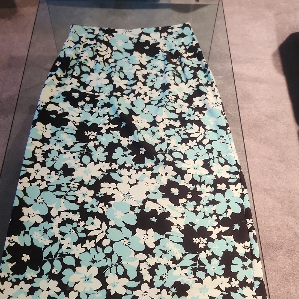 Floral Black and Blue Women's Skirt